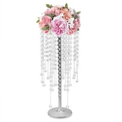 10pcs Crystal Flower Stand Silver Table Centerpieces for Wedding Party Decor