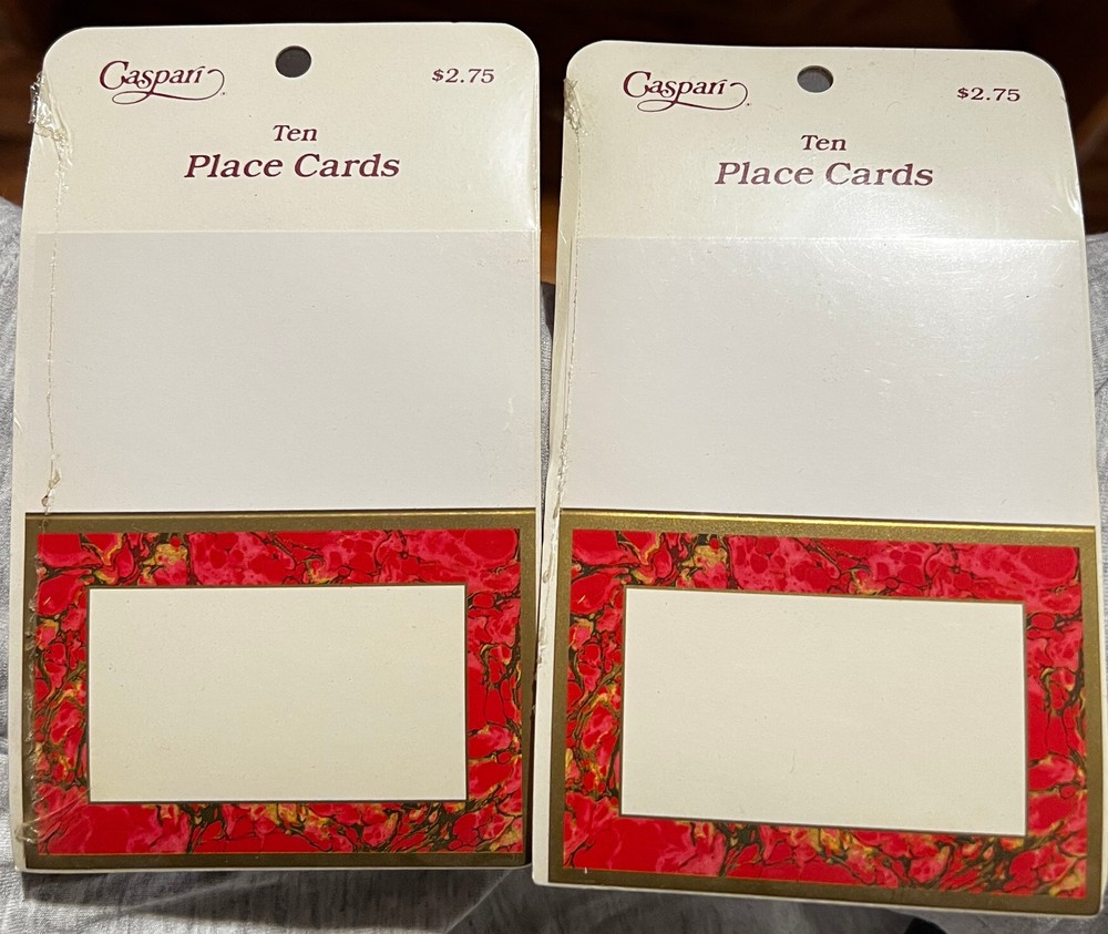 Caspari Red Marble Place Cards – 2 x Pack of 10 [for 20 in total]