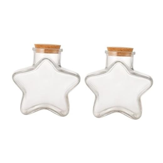 200ml Star Shaped Glass Jar with Cork Lid – Clear Decorative Bottle Star