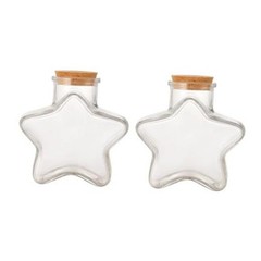 200ml Star Shaped Glass Jar with Cork Lid – Clear Decorative Bottle Star