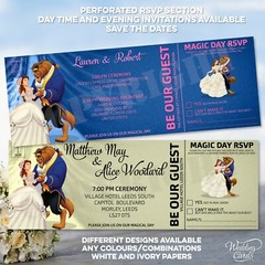 Beauty and the Beast Belle Wedding Invitations Disney Birthday Baby Invites Card