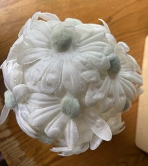Vintage Wedding Cake Topper Daisies Lily Of The Valley White Pale Blue MCM 11″