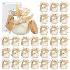 MTLEE 50 Sets Wedding Candle Favors for Guests Gifts Glass Candle Jars Bulk