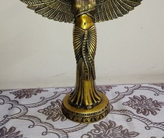 Egyptian Lady Candle Holder Statue Brass Greek Goddess Idol Candle Lamp CA488
