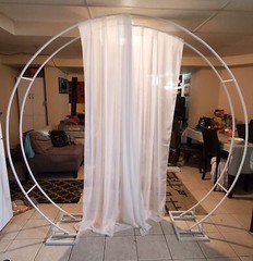 2.2/2.4M Round Metal Wedding Arch Frame Moongate Base Garden Arbor CircularStand
