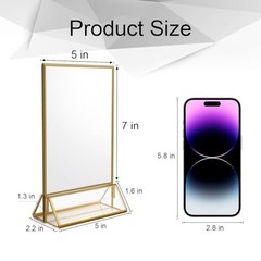 6Pack 5 x 7 Clear Acrylic Wedding Table Number Holder Stands 5×7″ Vertical