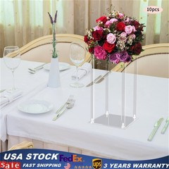 10Pcs Acrylic Flower Stands Wedding Vase Centerpiece Tall Flower Stand 15.8″ H