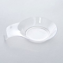 Plastic CLEAR Handled Round Mini 4″ PLATES with Handles Party Wedding Catering