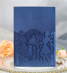 25/50/100Pcs Laser Cut Hollow Castle Angel Wedding Invitations Invit Cards