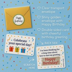 Scratch Off Birthday Card – Funny Hidden Message Reveal – Unique Gag