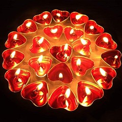 50Pack Heart Shaped Tealight Candles(25×2 Layers),Romantic Love Unscented Pink