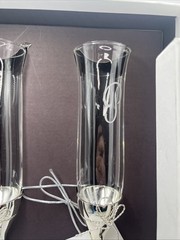 VERA WANG Wedgwood .999 Pure Silverplated Crystal LOVE KNOTS Toasting FLUTES
