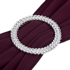 25Pcs 14″x5″ Stretch Chair Sashes Bows Chair Bands Sash with Buckle Maroon