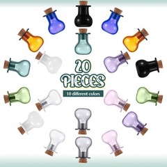 Perthlin 20 Pieces Tiny Spell Jars Mini Potion sphere style, Blue, Green