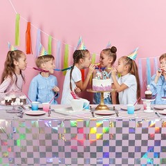 FunnyPars 3Pack Iridescent Checkered 54″ x 108″ (3 Pack), Checker