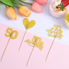 36 Pcs Golden 50th Anniversary Decorations,Ymapinc Gold Centerpieces for