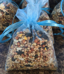 50 Light Blue Birdseed Bags, Organic Wedding Toss , All Natural, Eco-friendly