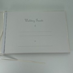 Cathys Concepts White Chiffon Wedding Guest Book Swarovski Crystal Accents