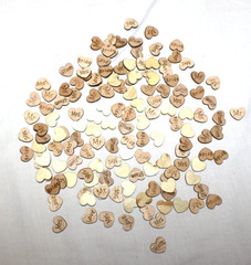 150 Wood Hearts Wedding Shower Venue Confetti DIY Crafts .5″ Mr Mrs Bride Groom
