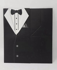 Details Accessories Wedding Favor Boxes Groom Tuxedo Suit Black White Pkg of 10
