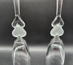 Gorham Amore Hearts Toasting Champagne Flute Glasses Pair Wedding Valentine Day