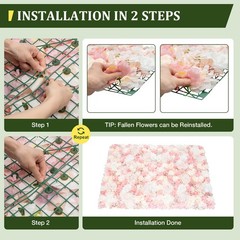 Flower Wall Panel Artificial Flower Wall Backdrop Flower Decoration 12 Pcs