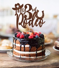 My 3rd Rodeo Cake Topper, third Birthday Cake topper,Western Little Cowboy Th…
