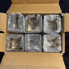 6 NIB Antiqued Silver “Mercury” Glass 3” Square Cube Votive Vase, Wedding, Event
