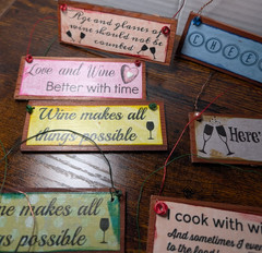 Lot of 46 Handmade Rustic Wine Wedding Favor Signs Guest Gifts Engagement Decor
