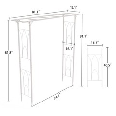 Wide Garden Arch Metal Archway Gate Rose Vine Plants Climbing Trellis Heavy Duty