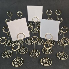 24pc Gold Spiral Wire Place Card /Photo /Table Number Stands Party Decor 3.5in