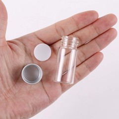 MaxMau 100 10ml Vials Small Mini Tiny Glass Bottles Clear Empty Jars