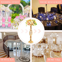 Elegant Gold Metal Flower Stand Set – 20 Pcs Wedding Centerpieces & Candle Holde