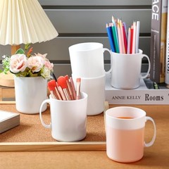 Pcs Plastic Mugs with Handle oz Unbreakable Plastic Coffee Mugs 12 White