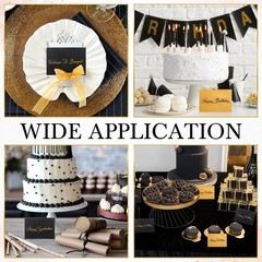 Yahenda 200 Count Mini Gift Card Envelopes Bulk 4 x 2.7 inches, Gold,Black