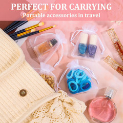 100PCS Organza Bags, 3X4Inch Organza Jewelry Bags with Drawstring
