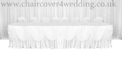 Cake table skirt,Top Table skirt With Swag with Fairly led lights With 30p Clips