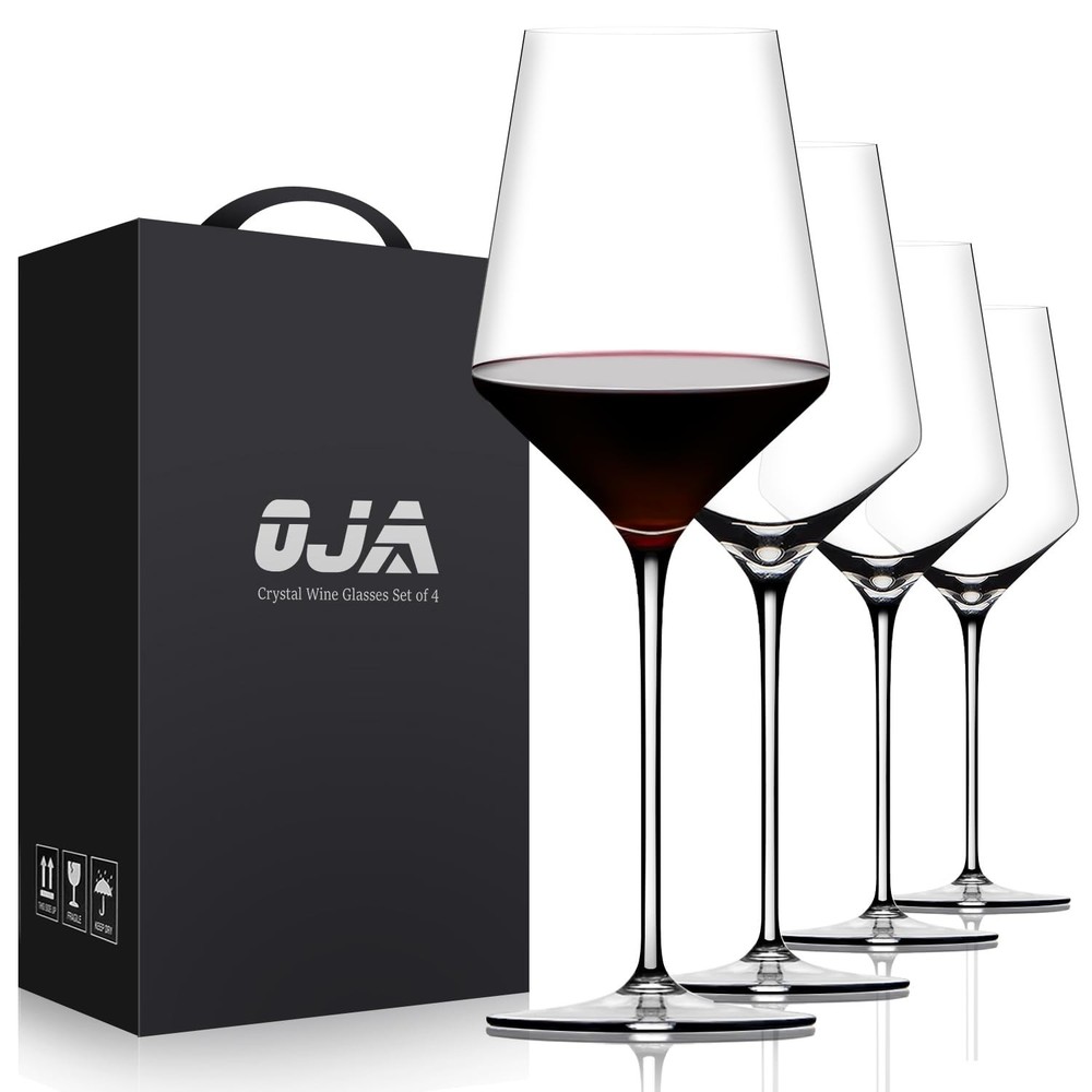 Red Wine Glasses Set of 4, Premium Crystal Wine Glasses Hand Blown,15 oz,Thin…