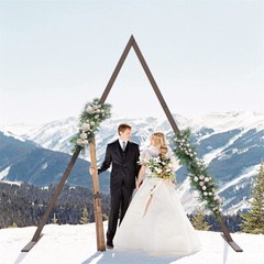 Triangle Wedding Ceremony Arch Wooden Backdrop Stand Heavy Garden Arbor Frame