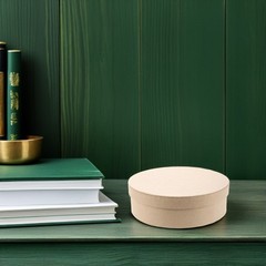 4pcs Round Kraft Paper Box Crafts Paper Containers with Lids Empty Nesting