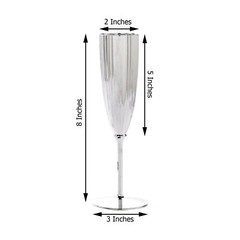 5 oz Silver Premium Metallic Plastic Champagne Flutes Disposable Flutes Wedding