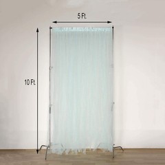BLUE 5 ft x 10 ft Sheer Tulle Backdrop Curtain Panels Wedding Party Decorations