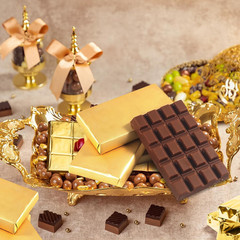 100Pcs Chocolate Bar Wrappers, 6″ X 7.5″ Gold Candy Bar Wrappers for Homemade Al