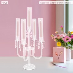 4 pcs 5 Arm Acrylic Candle Holder Freestanding Candle Holder for Wedding Party