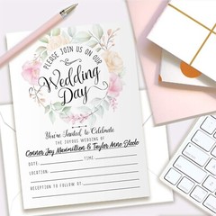 Wedding Invitations with Envelopes – Set of 25 – Blank Wedding Stationery – B…