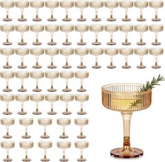 20 Pcs 7oz Plastic Champagne Glasses Unbreakable Plastic Martini Glasses Flutes