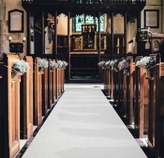 White Wedding Aisle Runner – Professional-Grade Nylon, Includes Tape Double-S…