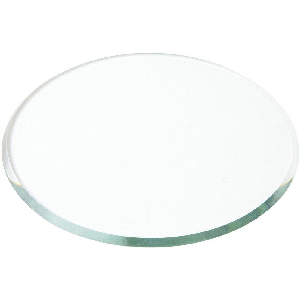 Plymor 4″ Round, 3mm Thick Beveled Clear Glass Circle