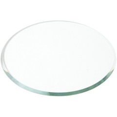 Plymor 4″ Round, 3mm Thick Beveled Clear Glass Circle