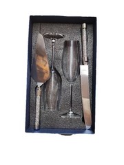 Wedding/Anniversary Champagne Flutes And Cake Server New